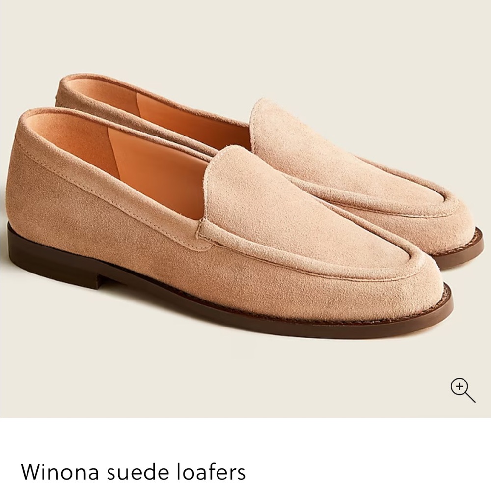 J. Crew Winona Suede Loafers in Blush Tan